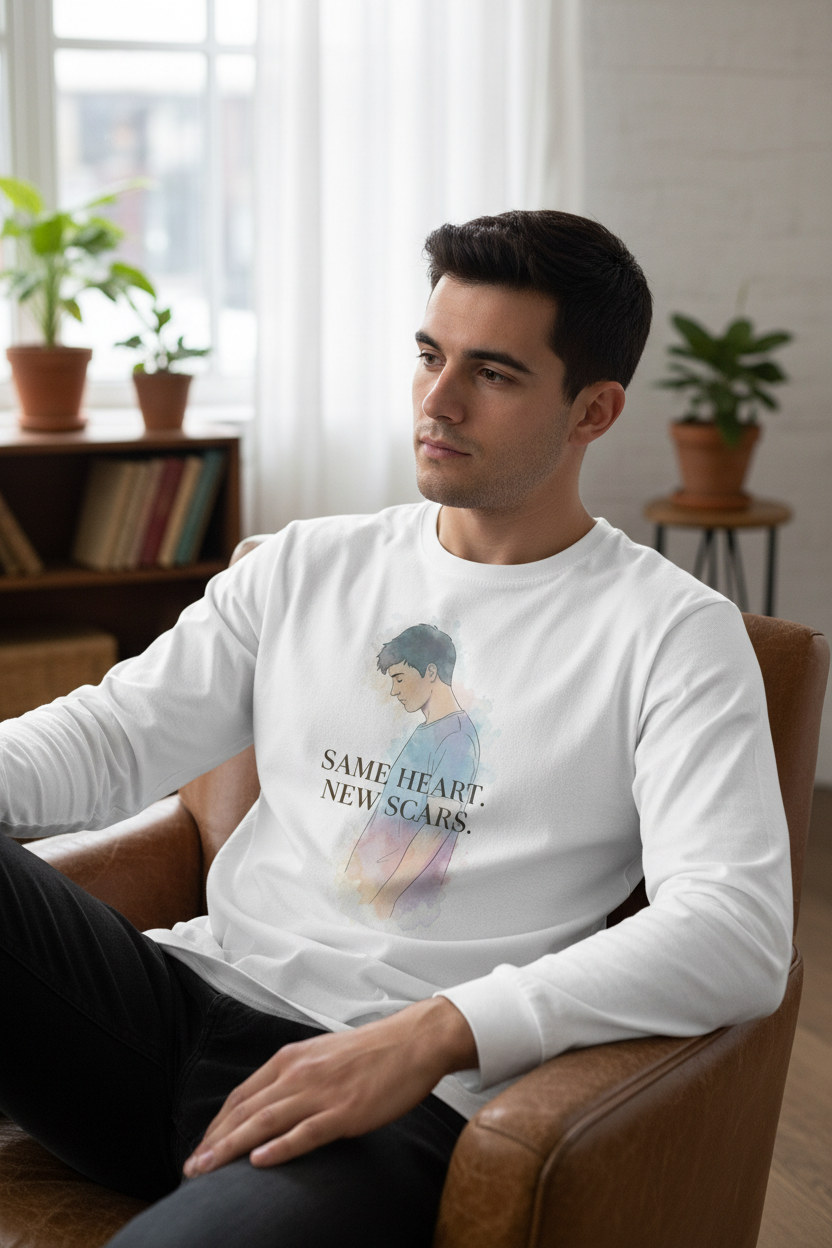 Man wearing full-sleeve t-shirt