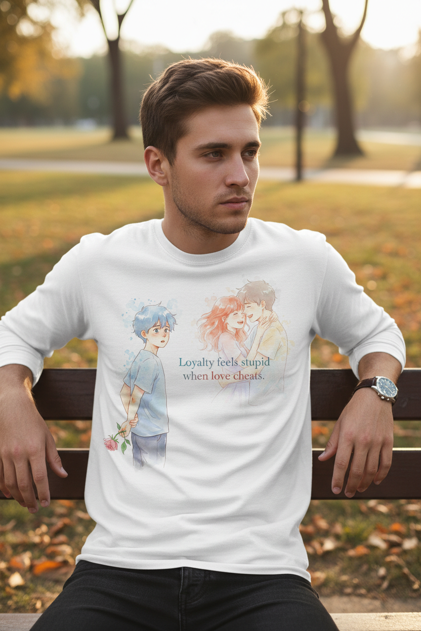 Man wearing full-sleeve t-shirt