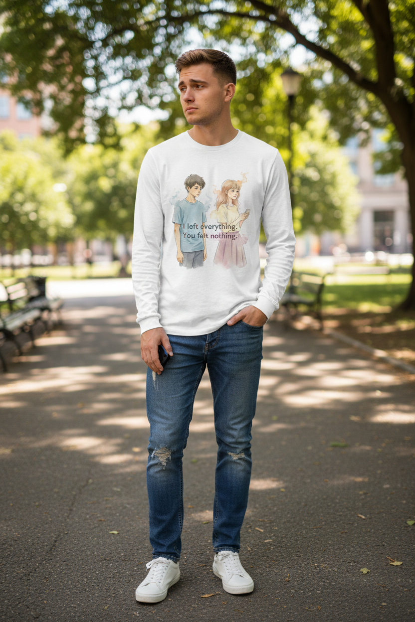 Man wearing full-sleeve t-shirt