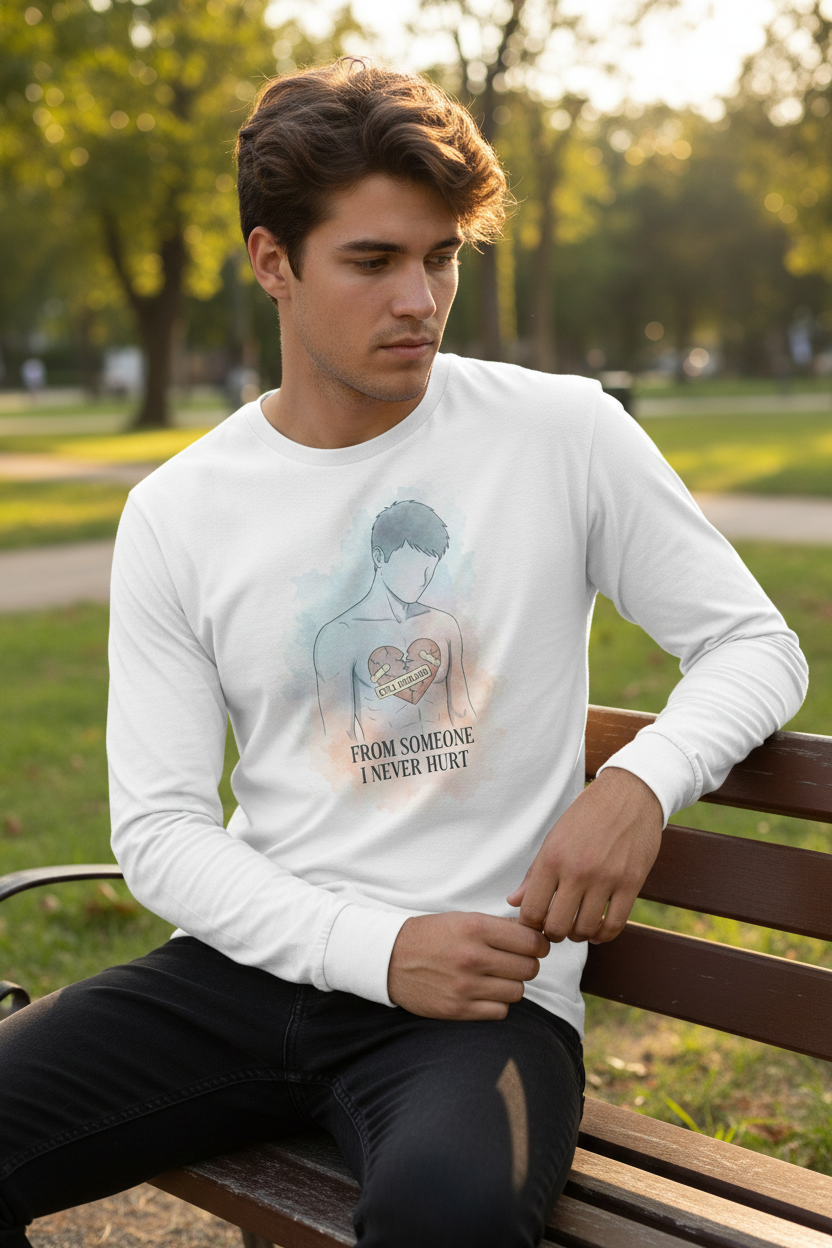 Man wearing full-sleeve t-shirt