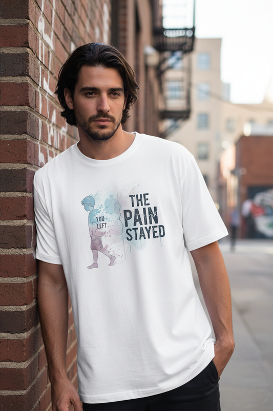 Man wearing oversized t-shirt