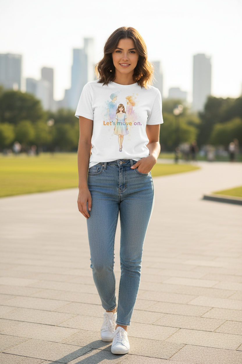 Woman wearing half sleeve t-shirt