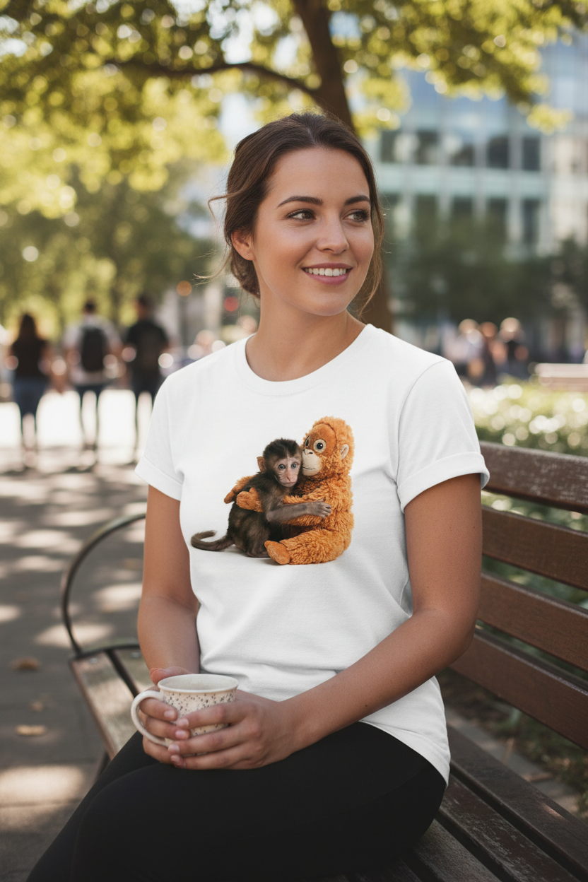 Woman wearing half sleeve t-shirt