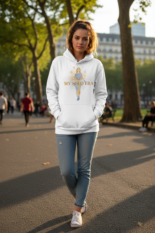 Woman wearing hoodie