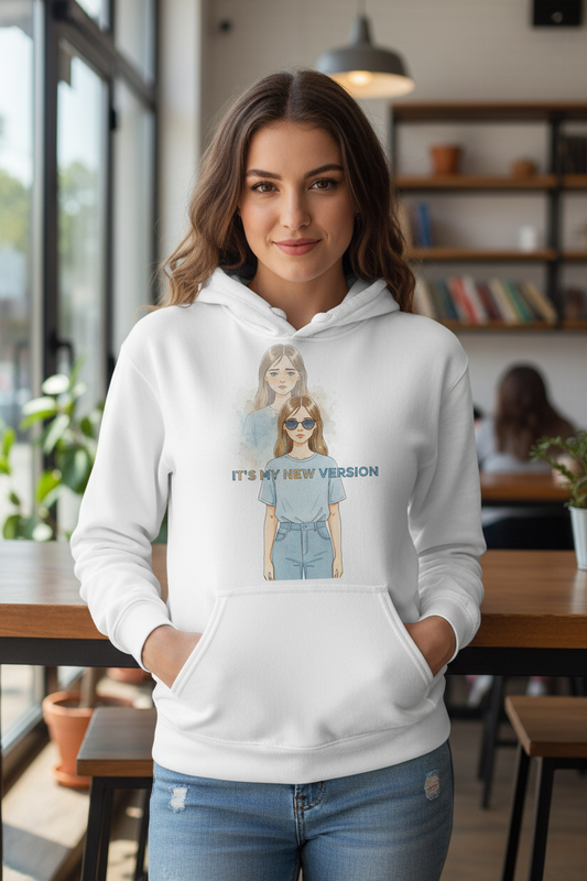 Woman wearing hoodie