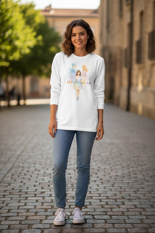 Woman wearing long sleeve t-shirt